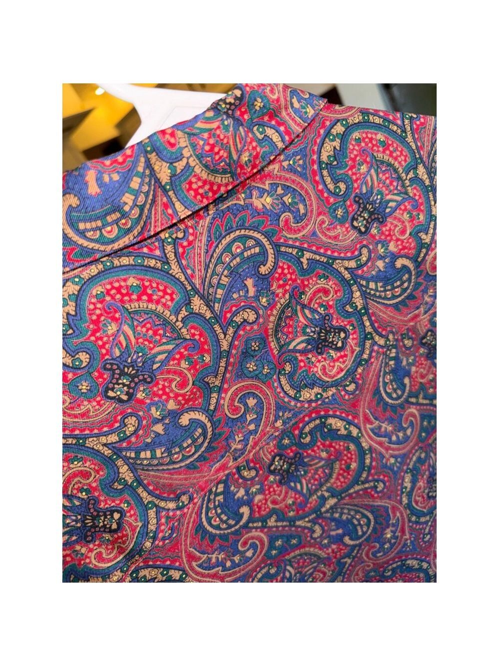 Vintage Izod paisley shirt size medium quality stitching 100% RayonHong Kong - Picture 4 of 15